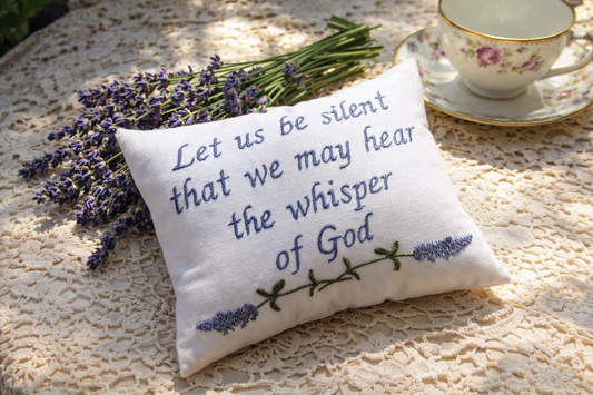 Personalized Music Box Pillow -- Embroidered MUSICAL Keepsake -- Simple Lavender