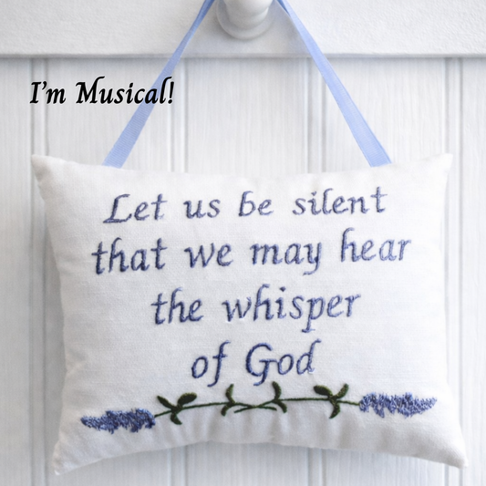Personalized Music Box Pillow -- Embroidered MUSICAL Keepsake -- Simple Lavender