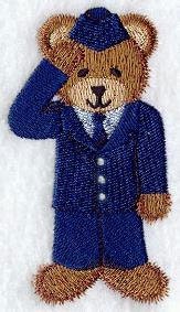 Embroidered teddy bear in air force uniform
