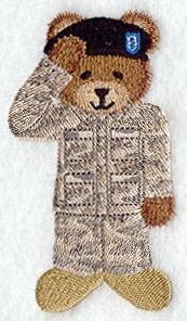 embroidered teddy bear in army uniform
