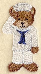 Embroidered teddy bear in navy sailor uniform
