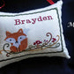 Custom Designed Music Box Pillow -- Embroidered Musical Keepsake -- Baby, Wedding, Holiday, Birthday, Faith, Friendship, Your Choice