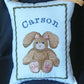 Stuffed Bunny Music Box Pillow -- Personalized Embroidered MUSICAL Baby Keepsake
