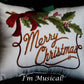 Custom Designed Music Box Pillow -- Embroidered Musical Keepsake -- Baby, Wedding, Holiday, Birthday, Faith, Friendship, Your Choice
