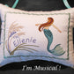 Mermaid Music Box Pillow -- Personalized Embroidered MUSICAL Keepsake