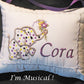 Baby Elephant APPLIQUE Music Box Pillow -- Personalized Embroidered MUSICAL Keepsake