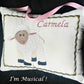 Stuffed Lamb Music Box Pillow -- Personalized Embroidered MUSICAL Baby Keepsake