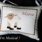 Stuffed Lamb Music Box Pillow -- Personalized Embroidered MUSICAL Baby Keepsake