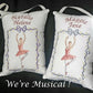 Ribbon Ballerina Music Box Pillow -- Personalized Embroidered MUSICAL Keepsake