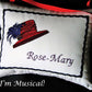 Red Hat Music Box Pillow -- Personalized Embroidered MUSICAL Keepsake