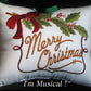 Merry Christmas Music Box Pillow -- Personalized Embroidered MUSICAL Keepsake