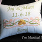 Curls & Rings Wedding Music Box Pillow -- Personalized Embroidered MUSICAL Keepsake