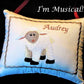 Stuffed Lamb Music Box Pillow -- Personalized Embroidered MUSICAL Baby Keepsake