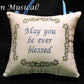 Twirling Vines & Periwinkle Music Box Pillow -- Personalized Embroidered MUSICAL Keepsake