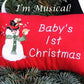 Snowman with Birds Music Box Pillow -- Personalized Embroidered MUSICAL Baby Keepsake -- Baby's First Christmas