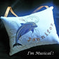 Dolphin Music Box Pillow -- Personalized Embroidered MUSICAL Keepsake