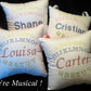 Baby Alphabet Music Box Pillow -- Personalized Embroidered MUSICAL Keepsake