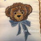 Teddy Bear Head with Bow Musical Baby Pillow -- Personalized Embroidered Baby Keepsake