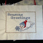 Sledding Snowman Music Box Pillow -- Personalized Embroidered MUSICAL Keepsake