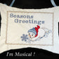 Sledding Snowman Music Box Pillow -- Personalized Embroidered MUSICAL Keepsake