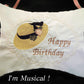 Straw Hat Music Box Pillow -- Personalized Embroidered MUSICAL Keepsake