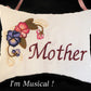 Pansies & Ribbons Music Box Pillow -- Personalized Embroidered MUSICAL Keepsake